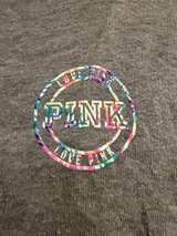 Victoria's Secret Pink Gray Hoodie with Multicolor Logo XXL - Image 3