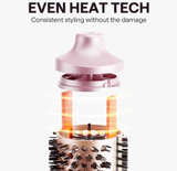 Wavytalk Heatwave Pro Ionic Thermal Brush Set, 3-Size Heated Round Brush Pink - Image 2