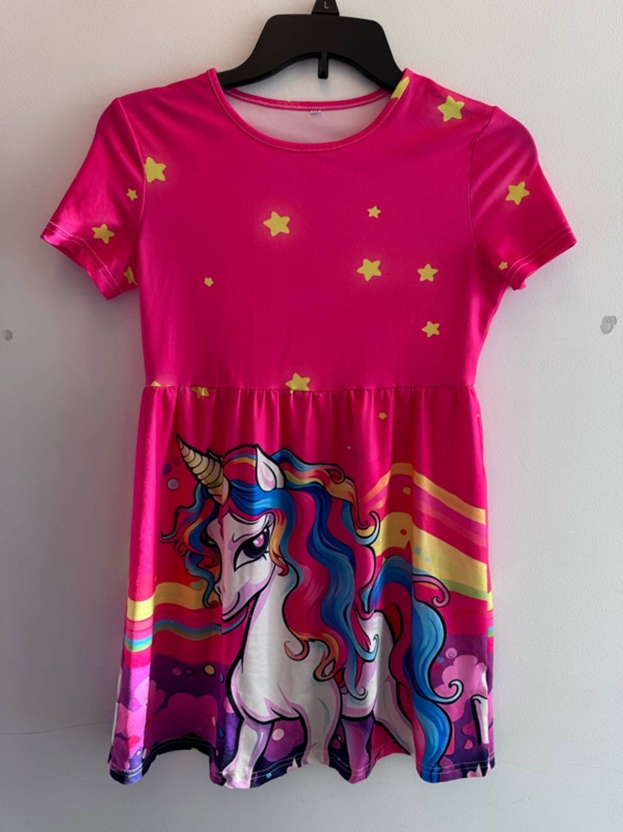 Sunny Fashion Girls Unicorn Rainbow Dress Size 8/10