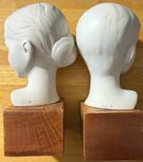 Cybis Porcelain Children Busts Boy Girl Sculpture Set w/ Wood Bases Signed - Image 5