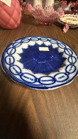 Staffordshire Martha Washington Chain of States Flow Blue Plate - Image 3