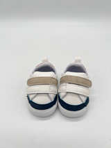 Little Me Infant Prewalker Crib Shoes Size 1 White Navy Tan NWOT - Image 1
