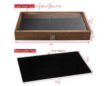 MOOCA Wooden Jewelry Display Case with Tempered Glass Lid and Removable Black - Image 7