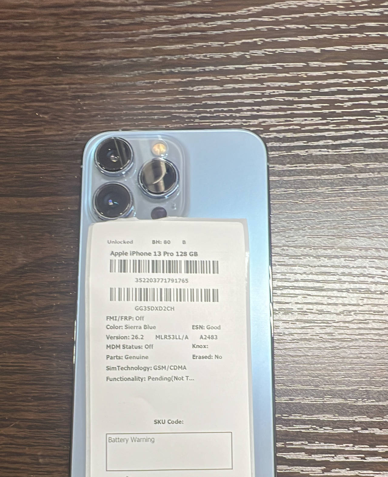 Apple iPhone 13 Pro 128GB Sierra Blue Unlocked