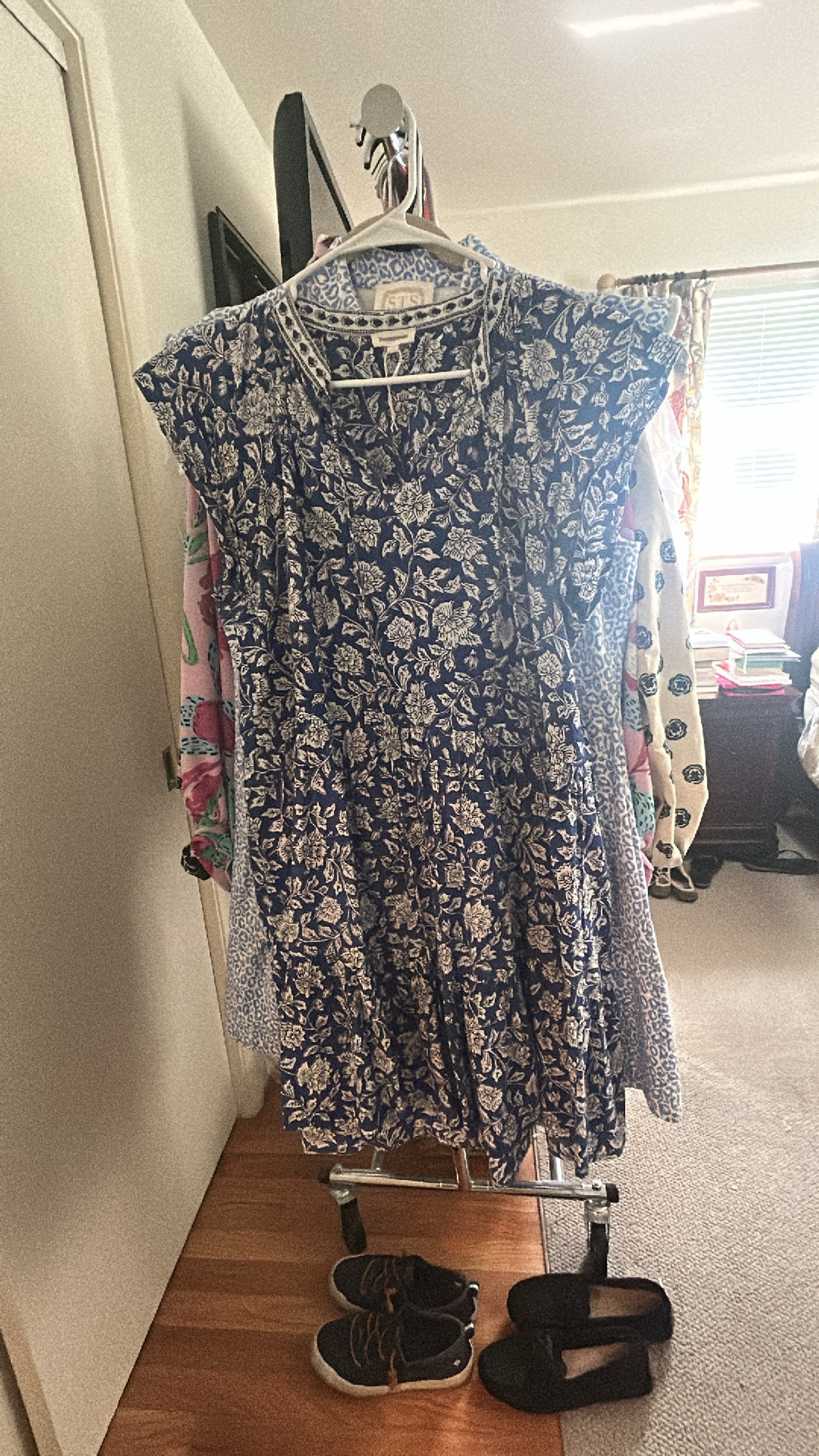 Blue Floral Print Dress