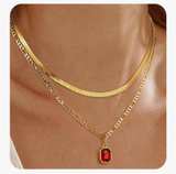 ACECHA Gold Crystal Layered Necklaces for Women Faux Gold Plated Statement Cryst - Image 1