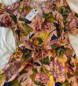 Terra & Sky Floral Short Sleeve V-Neck Dress 14W NWT - Image 1