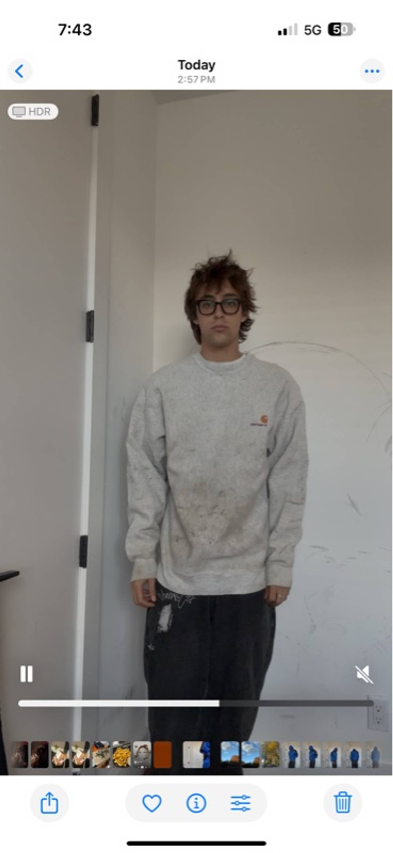 Carhartt Vintage Embroidered Logo Crewneck Sweatshirt Grey XL. Thrashed