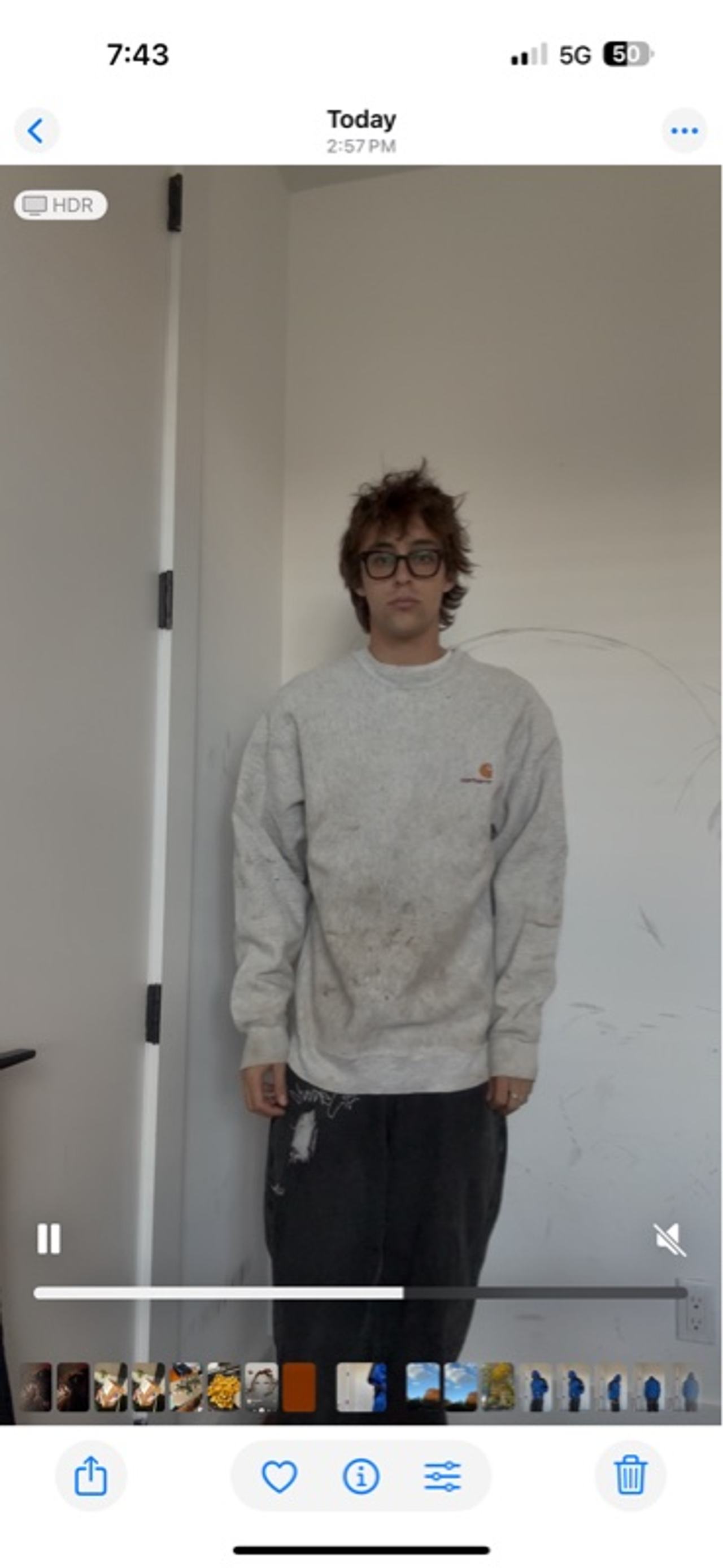Carhartt Vintage Embroidered Logo Crewneck Sweatshirt Grey XL. Thrashed