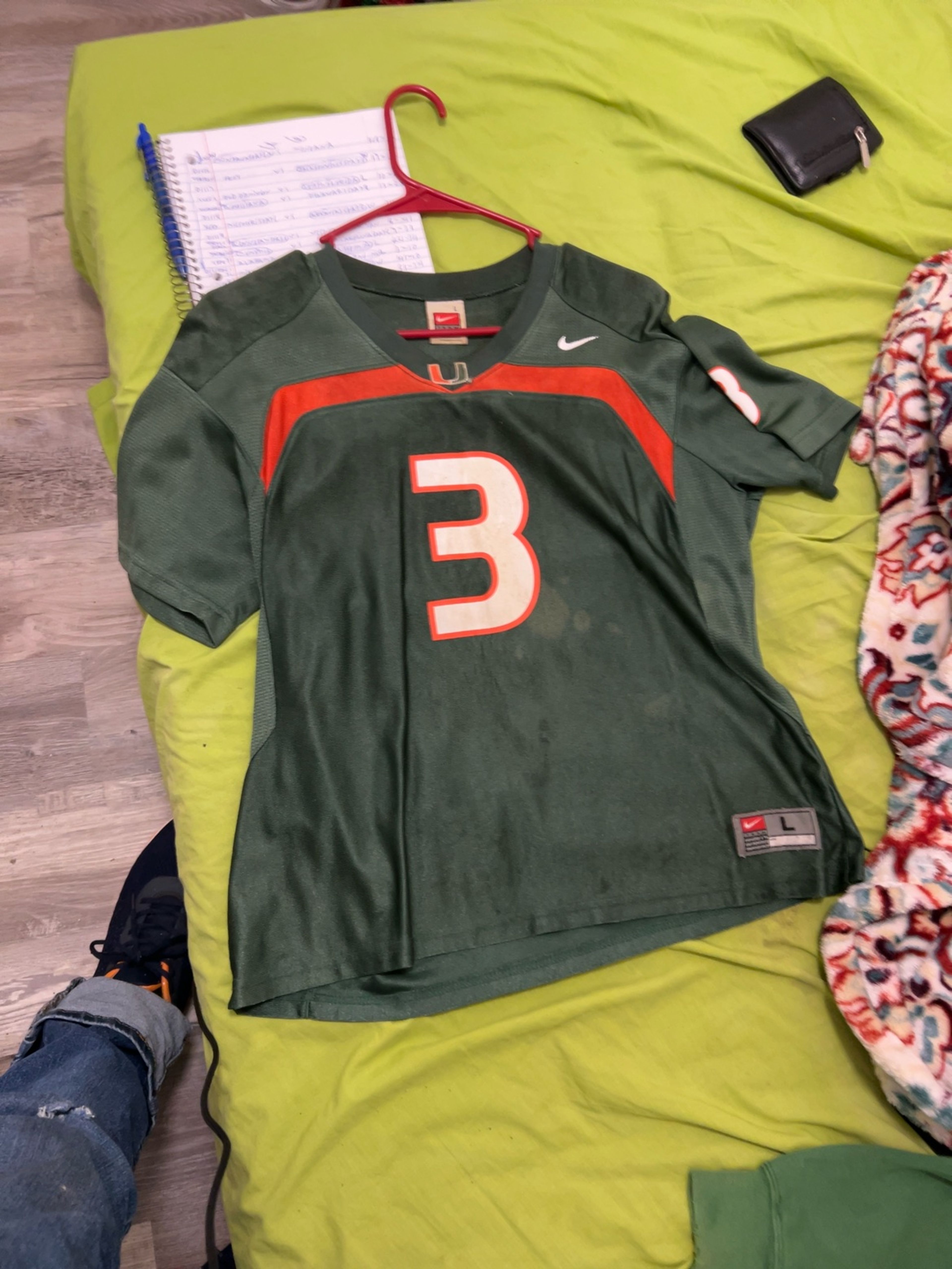 Nike Miami Hurricanes Vintage Green Football Jersey