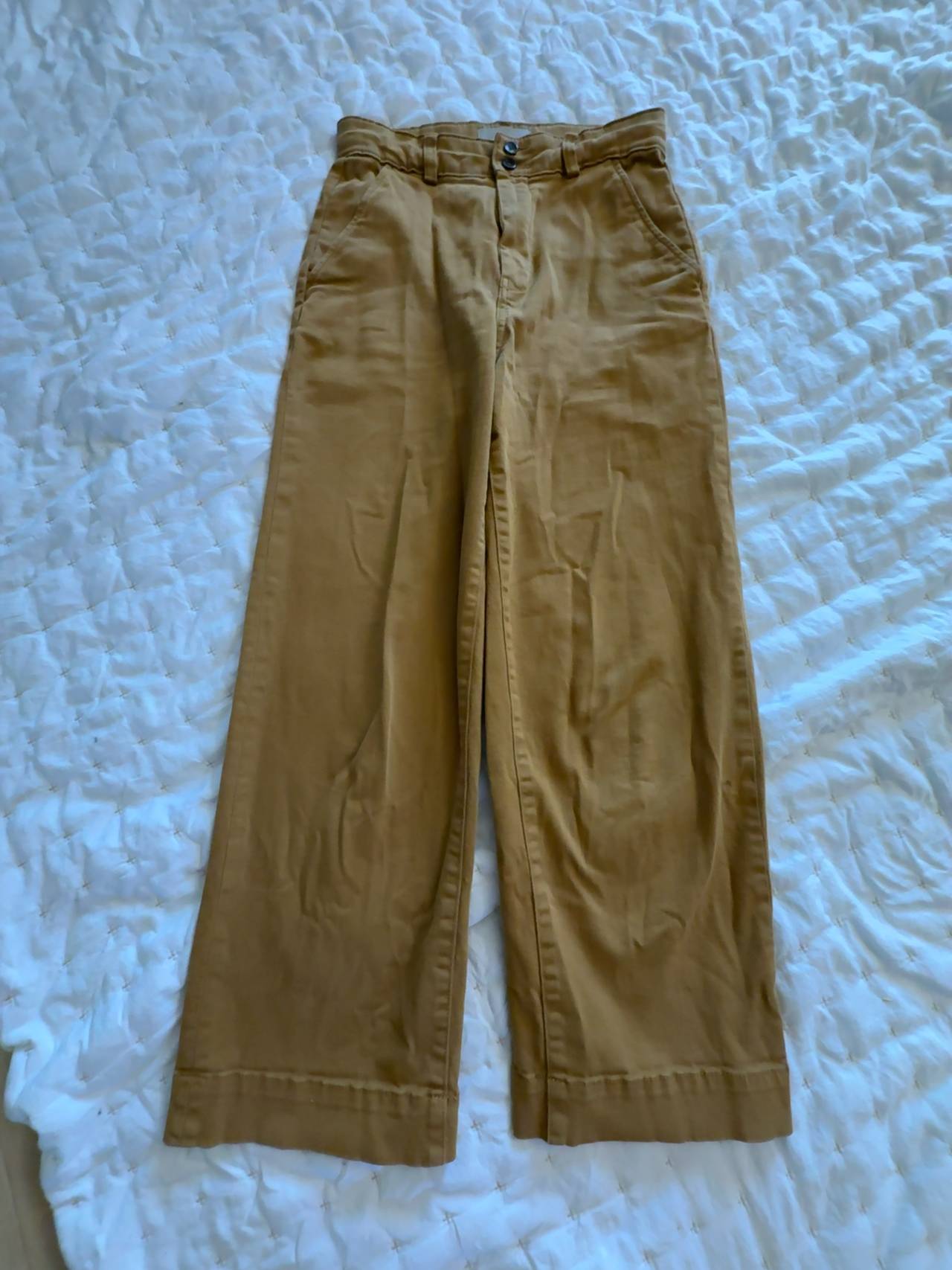 Everlane Women's High-Rise Wide-Leg Crop Pant Tan Brown
