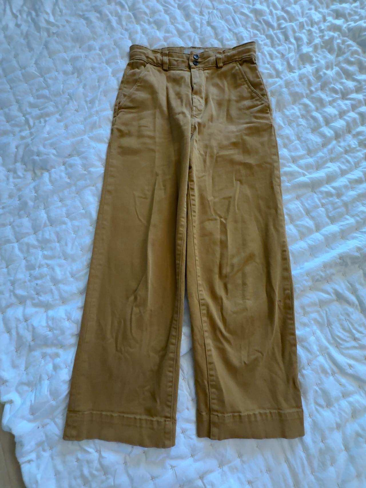 Everlane Women's High-Rise Wide-Leg Crop Pant Tan Brown