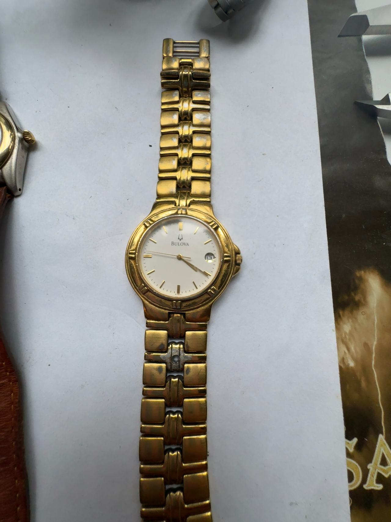 Bulova Women's Gold Tone 23mm Round Date Watch
