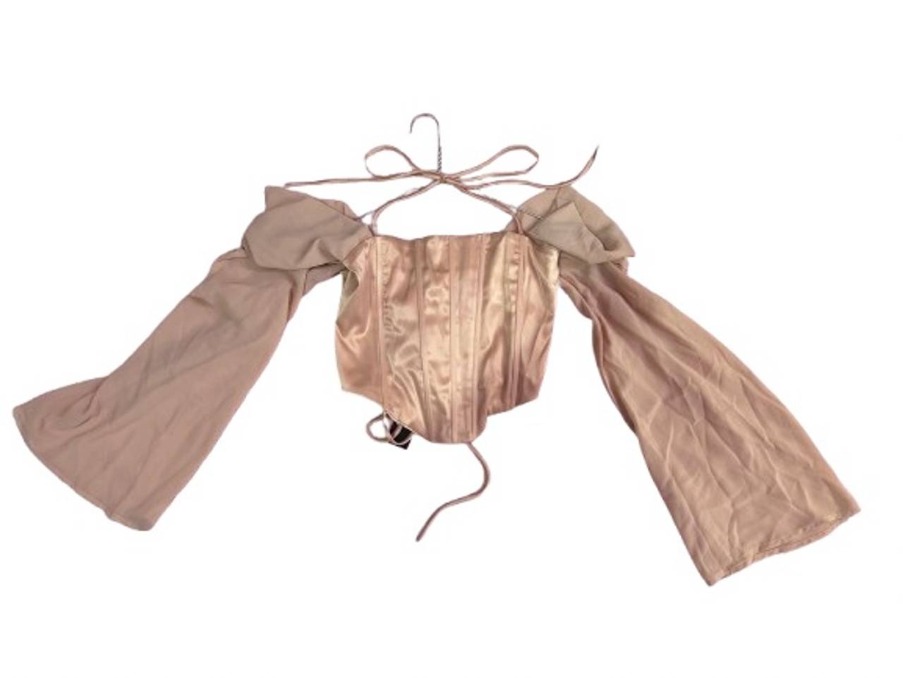 Off-Shoulder Satin Corset Top