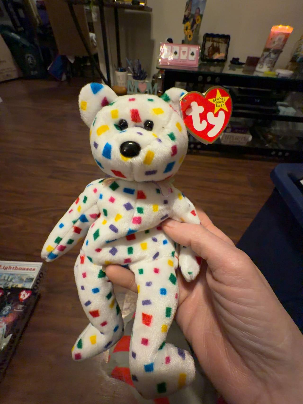 Ty Beanie Baby 2K Millennium Bear Confetti