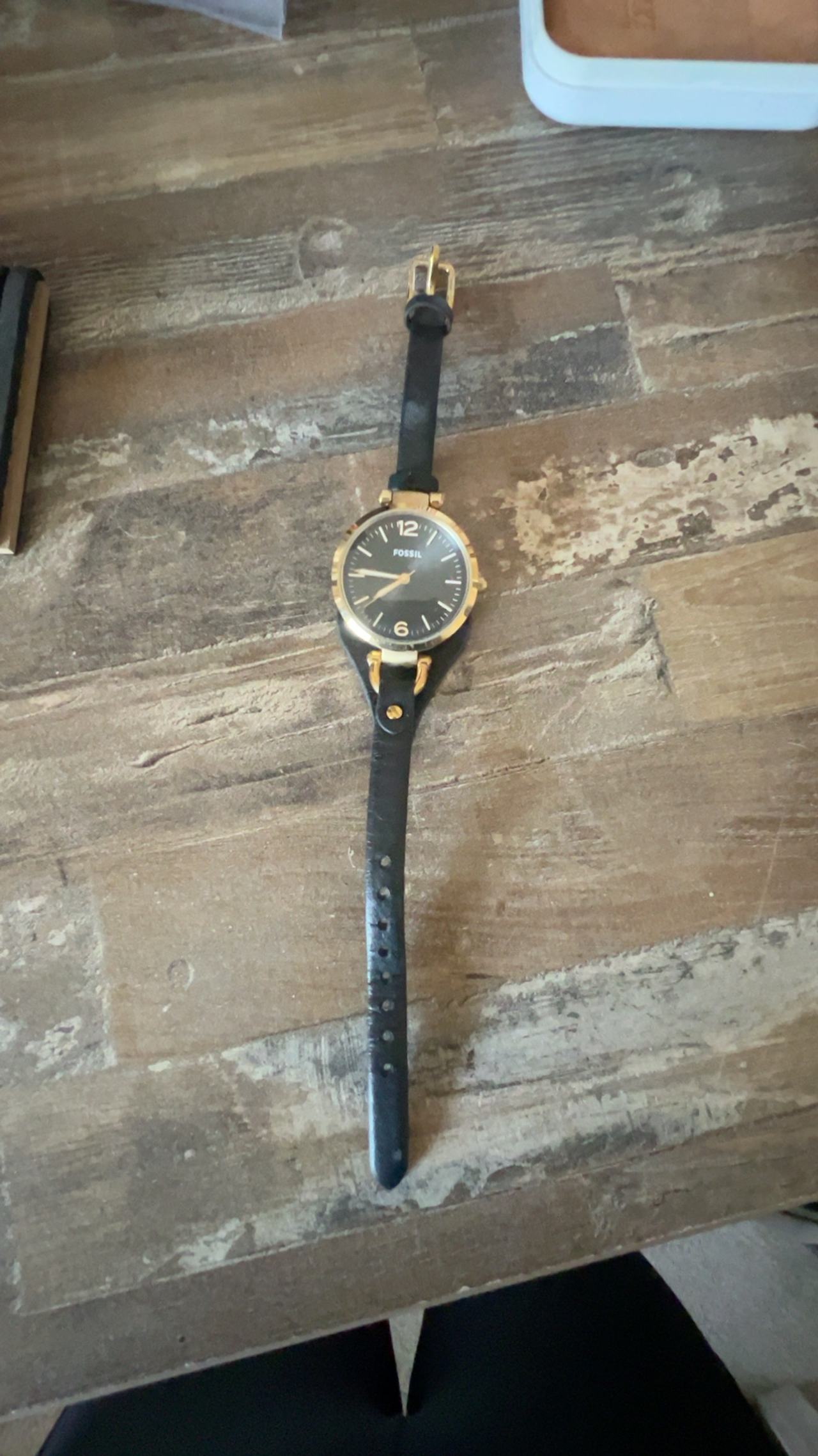 Fossil Georgia ES3148 Women's Black Dial Leather Watch