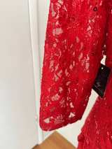 Ronni Nicole Red Tiered Sequin Lace Dress - Image 3