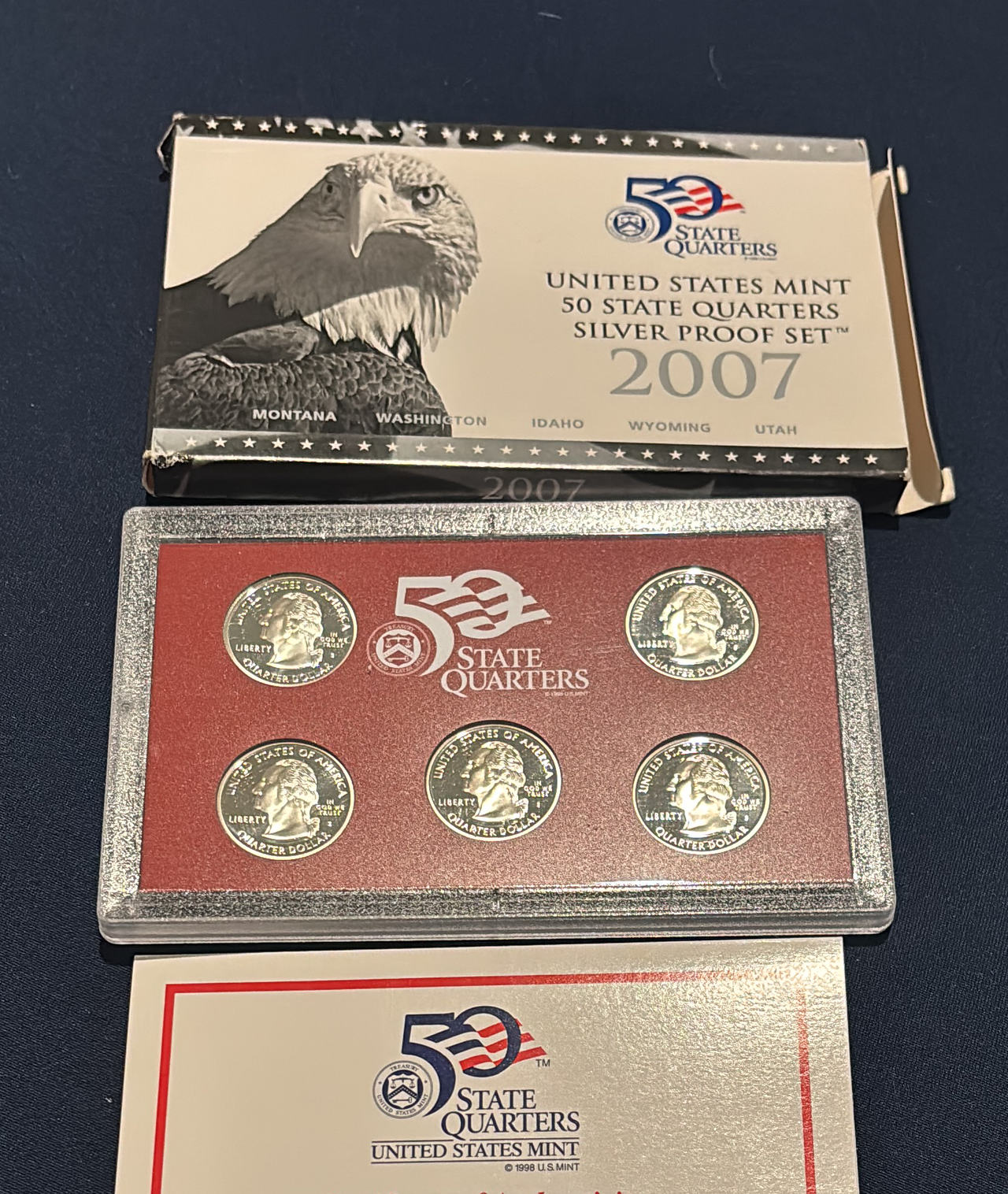 2007 United States Mint 50 State Quarters Silver Proof Set