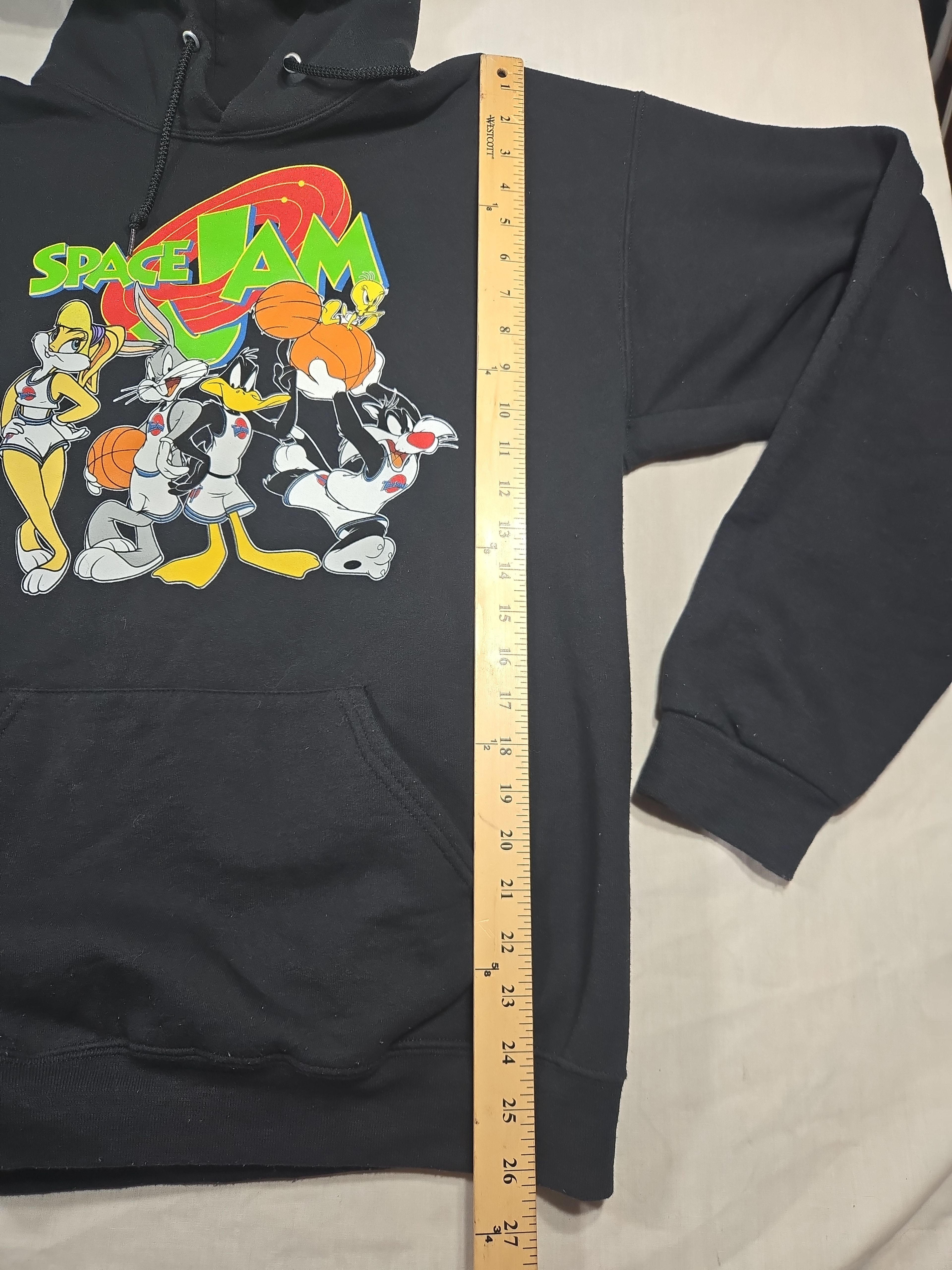 Space Jam Looney Tunes Graphic Hoodie Black Large - Image 8