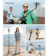 SENSYNE 62" Phone Tripod & Selfie Stick, Extendable Cell Phone Tripod Stand - Image 2