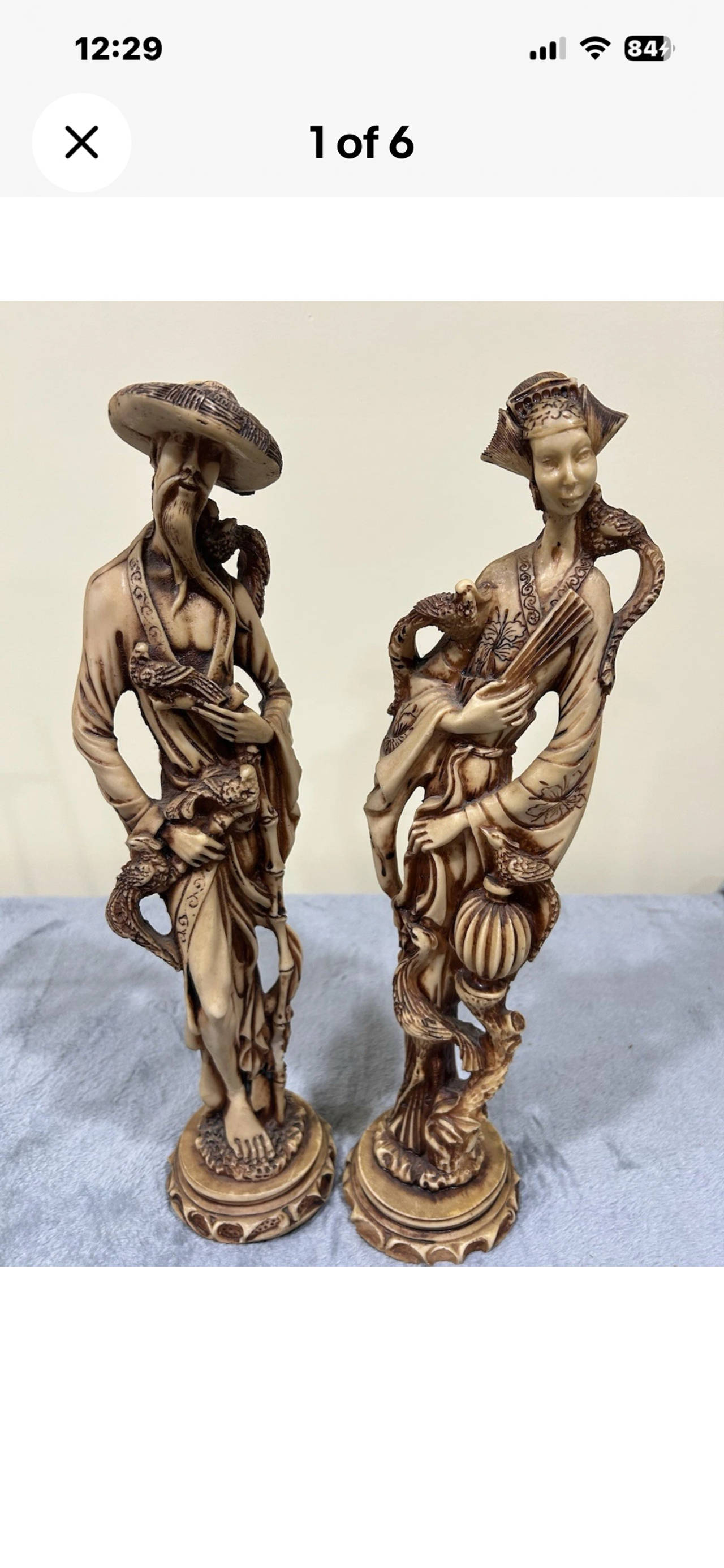 Vintage Asian Resin Figurine Set
