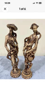 Vintage Asian Resin Figurine Set - Image 1