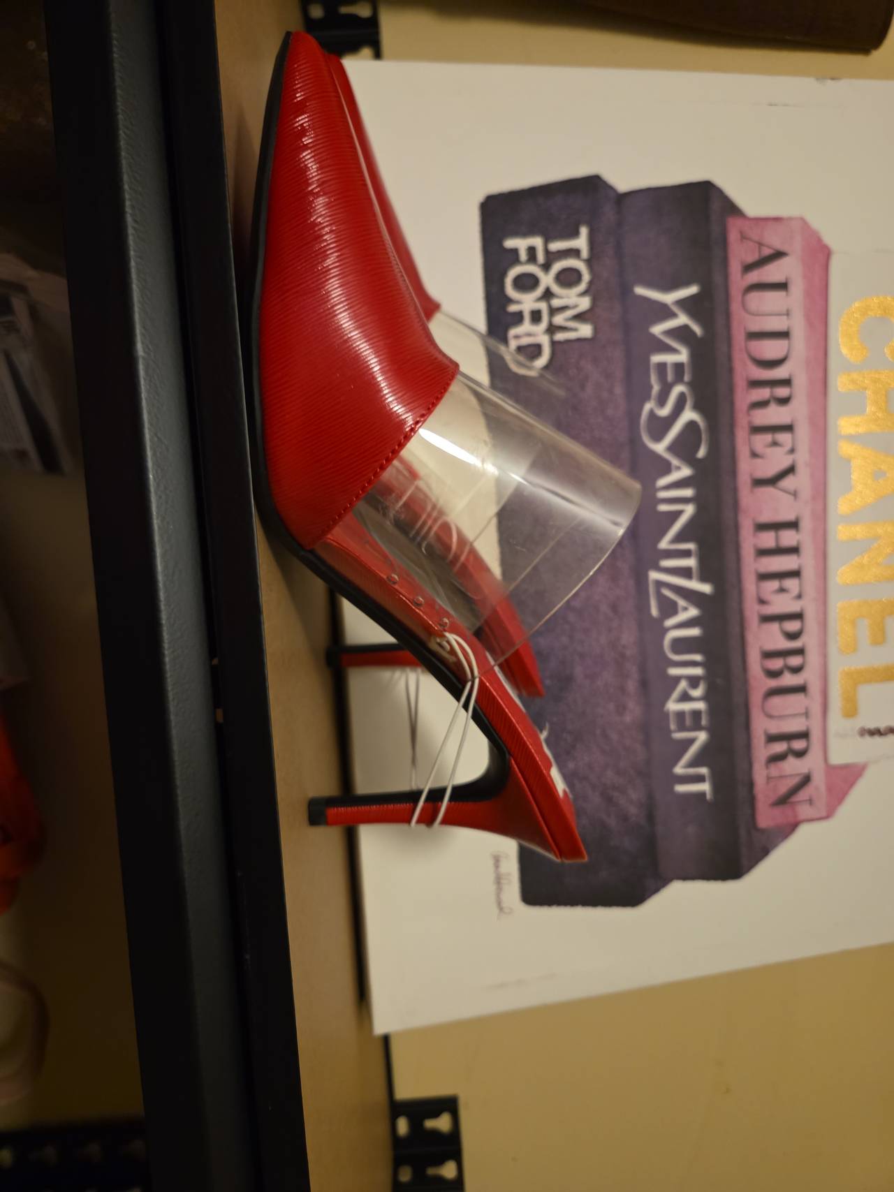 Calvin Klein Red Pointed Toe Mules