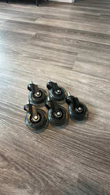 Universal 3" Rubber Office Chair Caster Wheels Set of 5 - Image 2