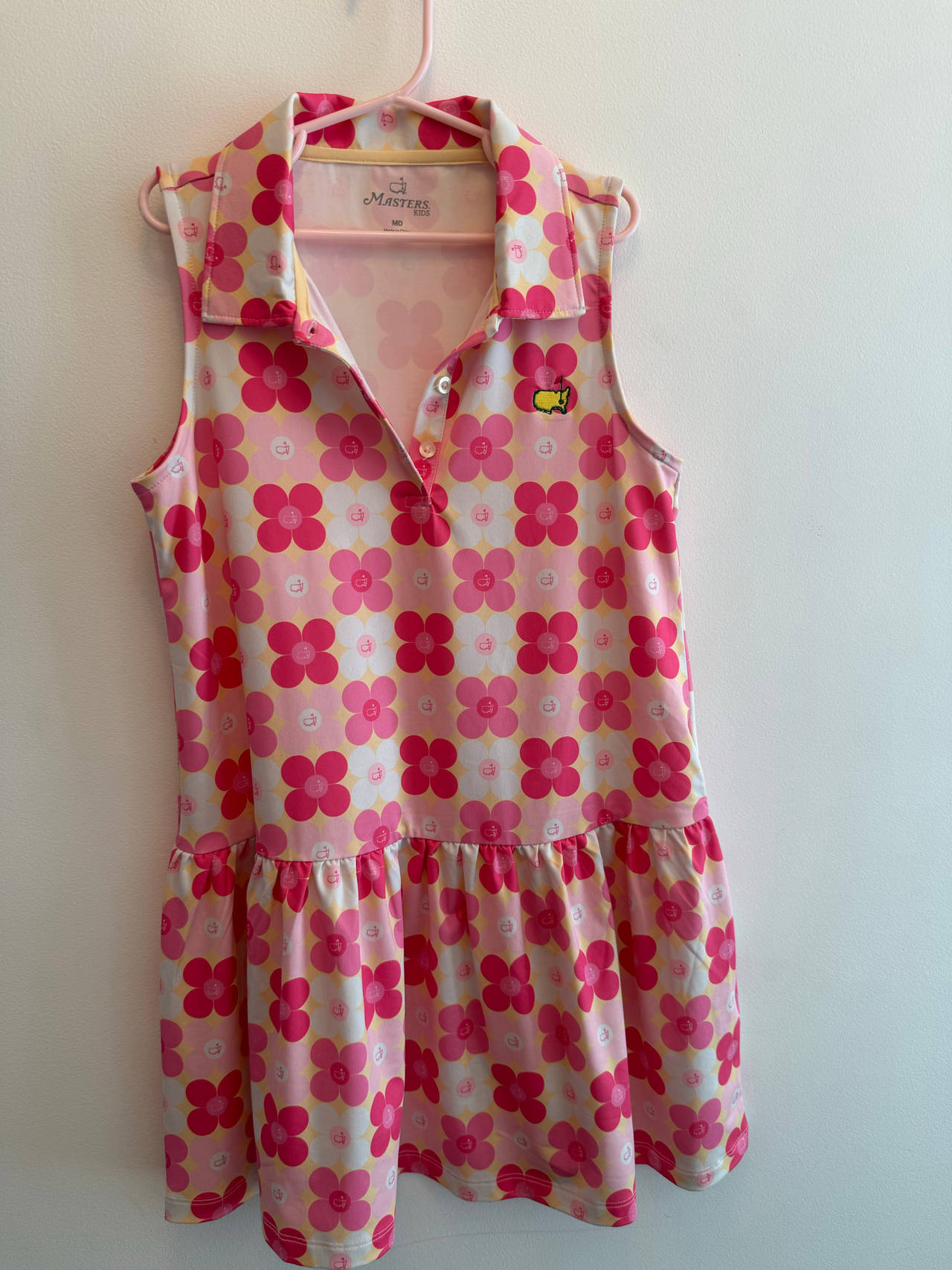 Masters Kids Girls Pink Floral Golf Dress Med 6/7