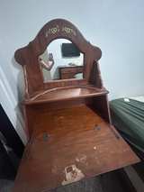 Antique Wood Secretary Desk or Vanity - Image 2