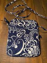 Vera Bradley Crossbody Bag Navy Twirly Birds Pattern - Image 6