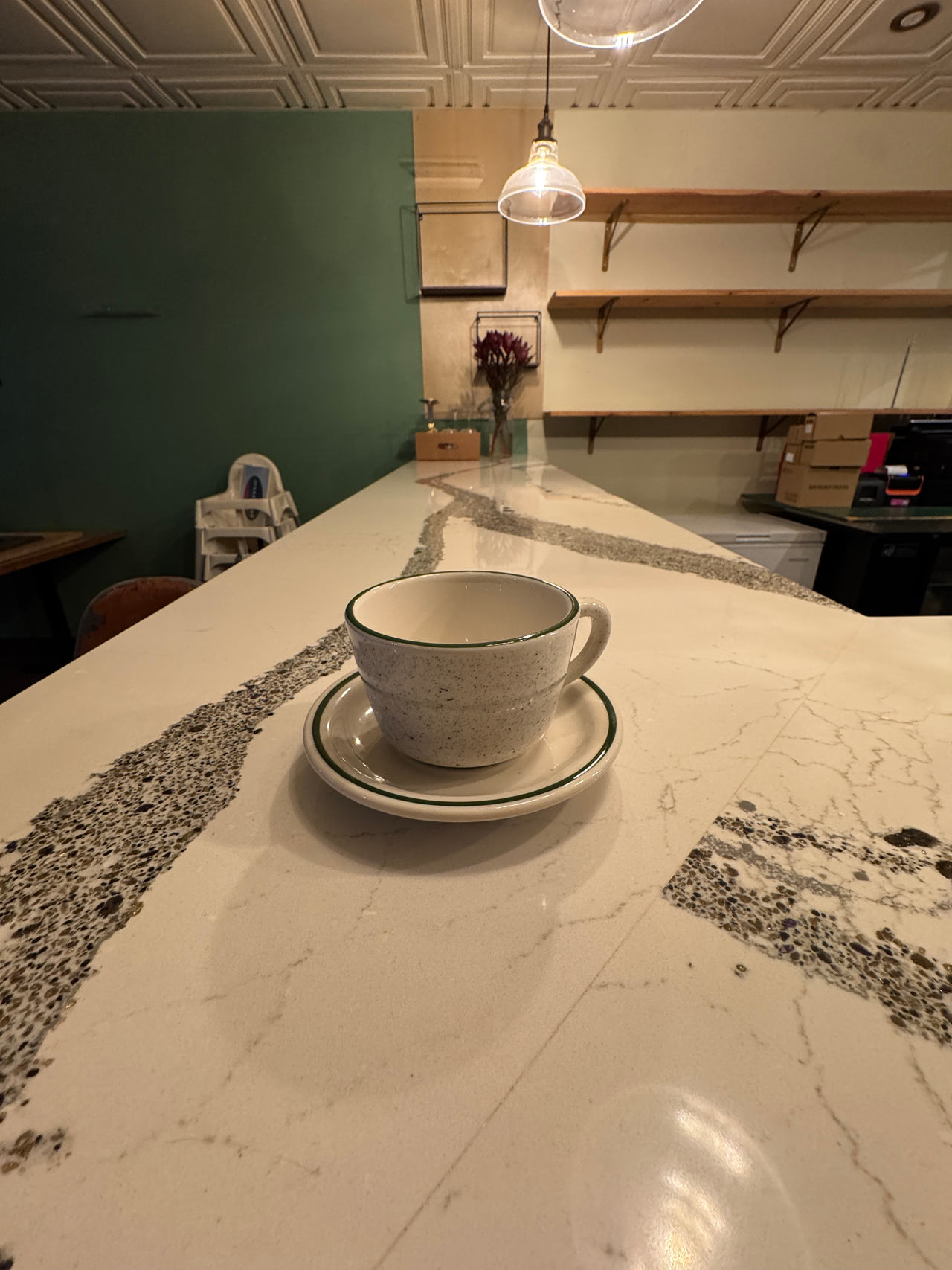Speckled Ceramic Cup and Saucer