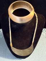 Brass Crescent Moon Necklace and Bangle Set - Image 3