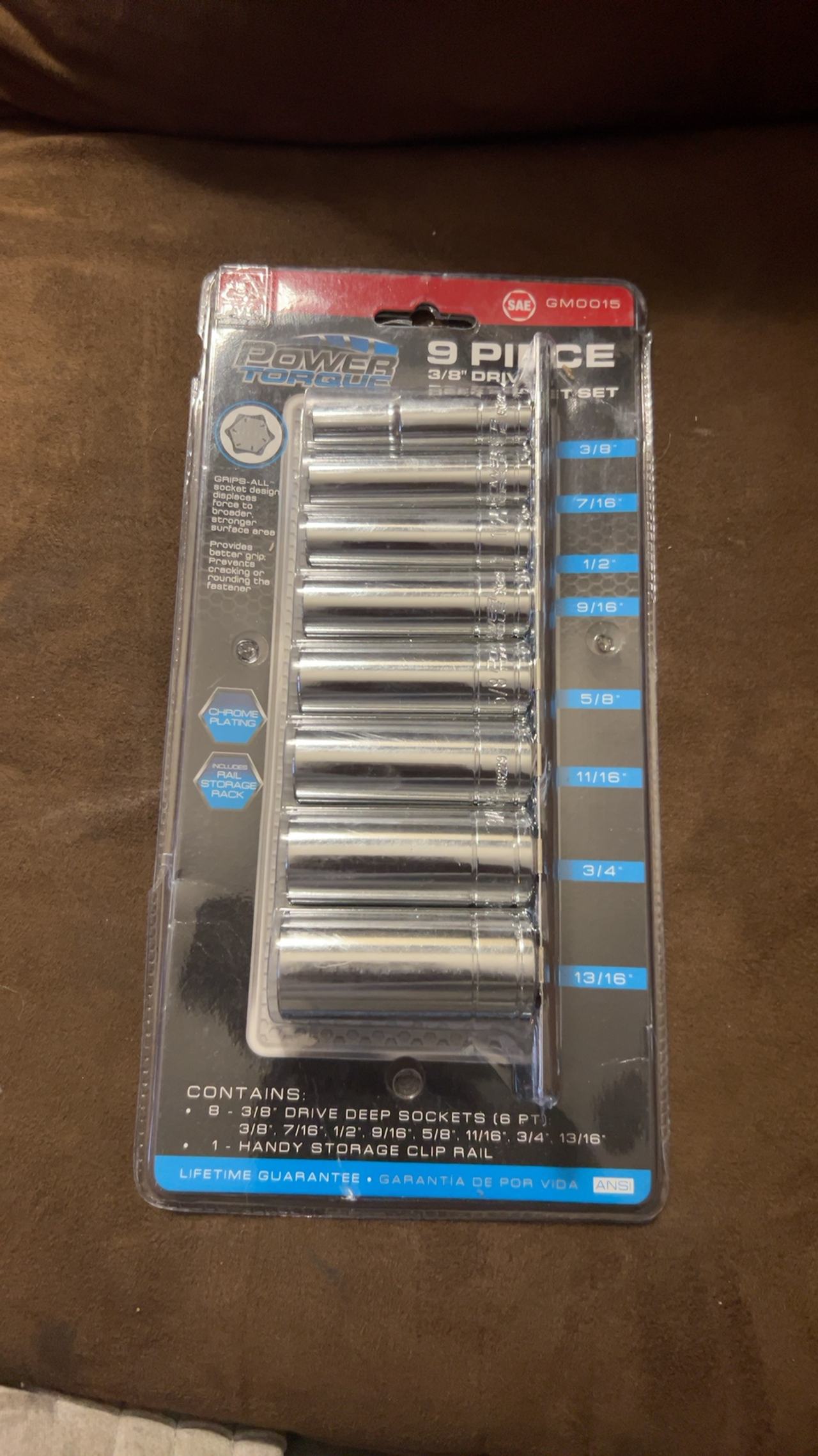 Power Torque 9-Piece 3/8" Drive Deep Socket Set