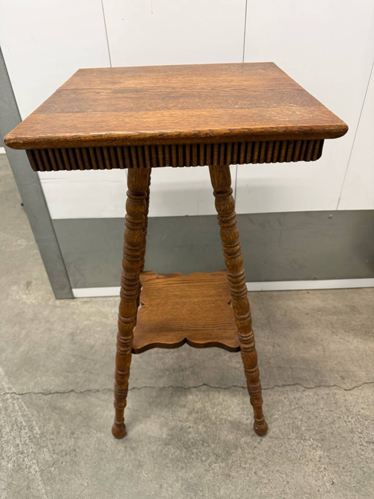 Victorian Tiger Oak Two-Tier Side Table