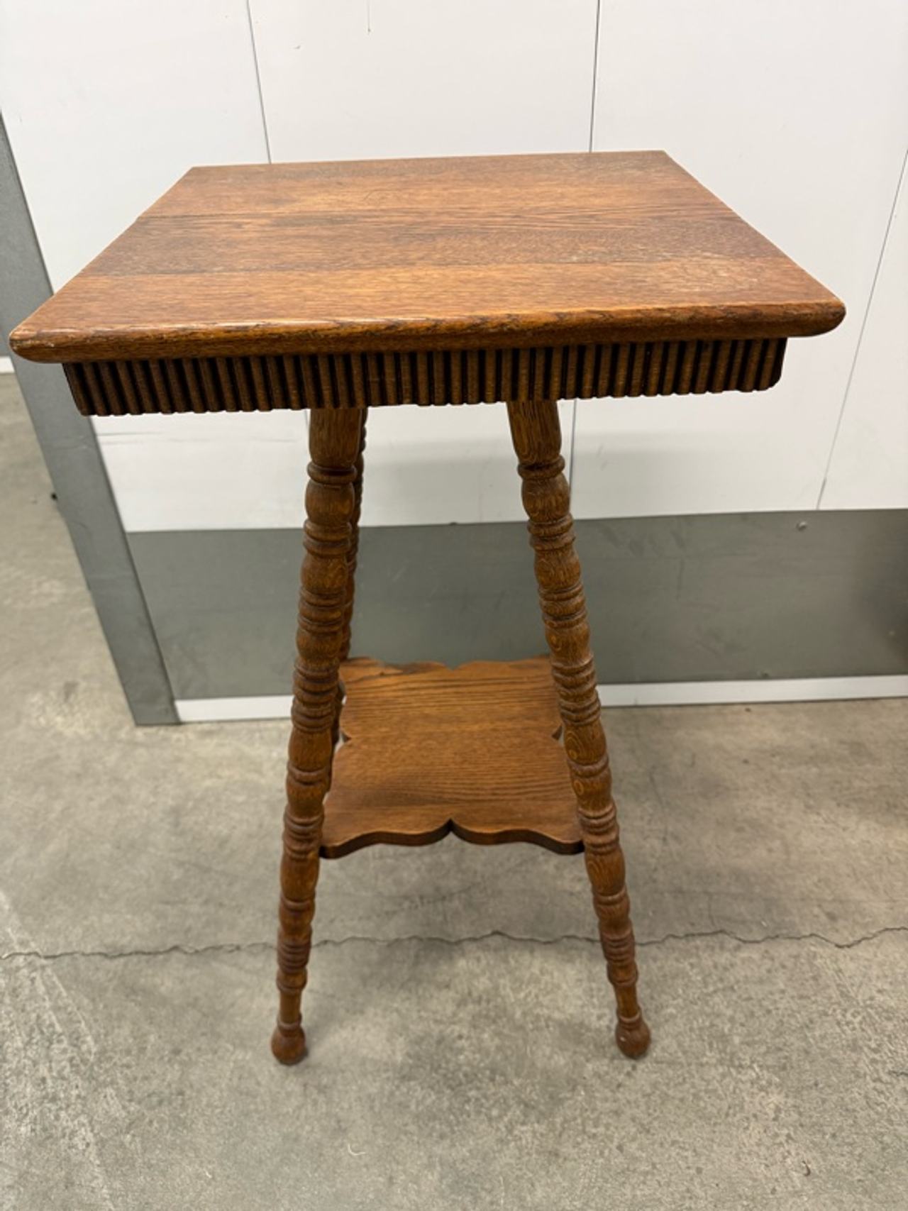 Victorian Tiger Oak Two-Tier Side Table