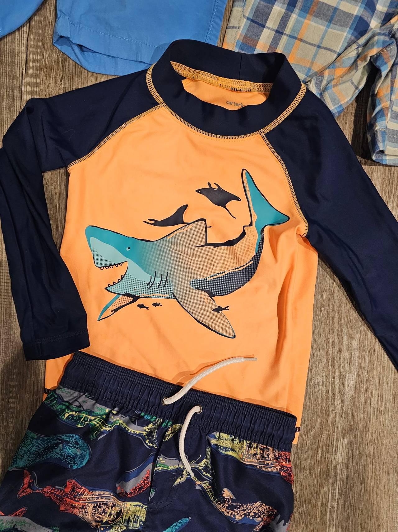 Carter's Boys Shark Rash Guard and Swim Trunks Set