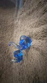 Vintage Blue Glass Elephant Figurines lot 2 - Image 2