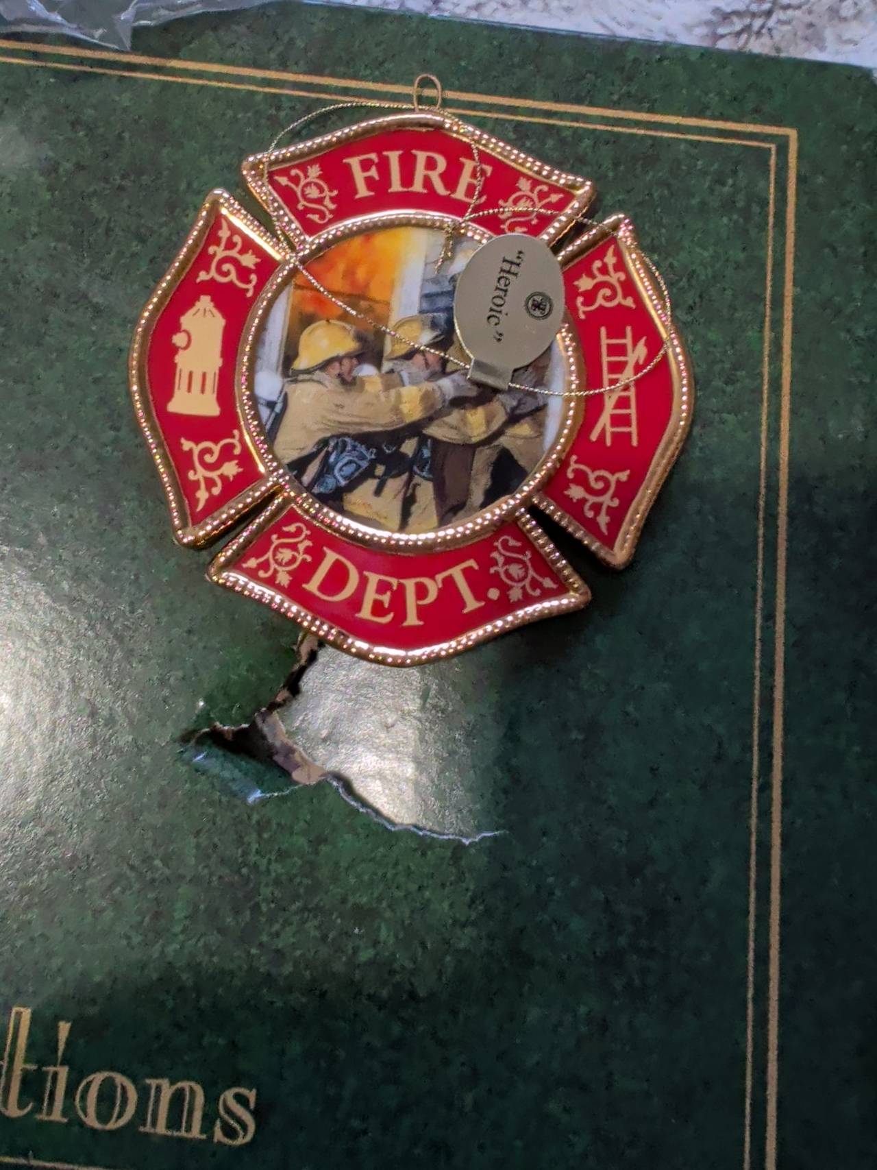 Bradford Editions Heroic Firefighter Ornament