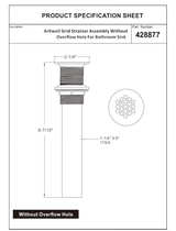 Grid Drain Strainer Assembly Without Overflow for Bathroom Sink, C.O. Plug Grid - Image 3