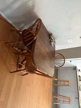 Amish Built Oak Dining Table and 4 Chairs Set - Image 1