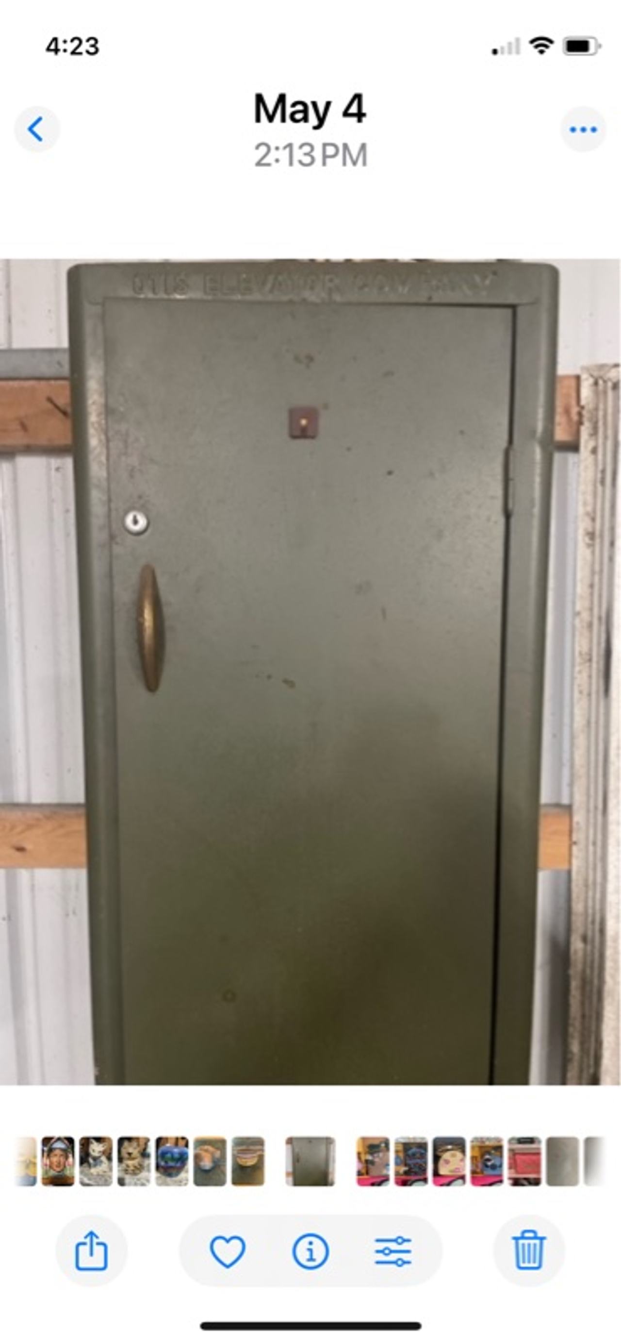 Otis Elevator Company Vintage Metal Storage Cabinet