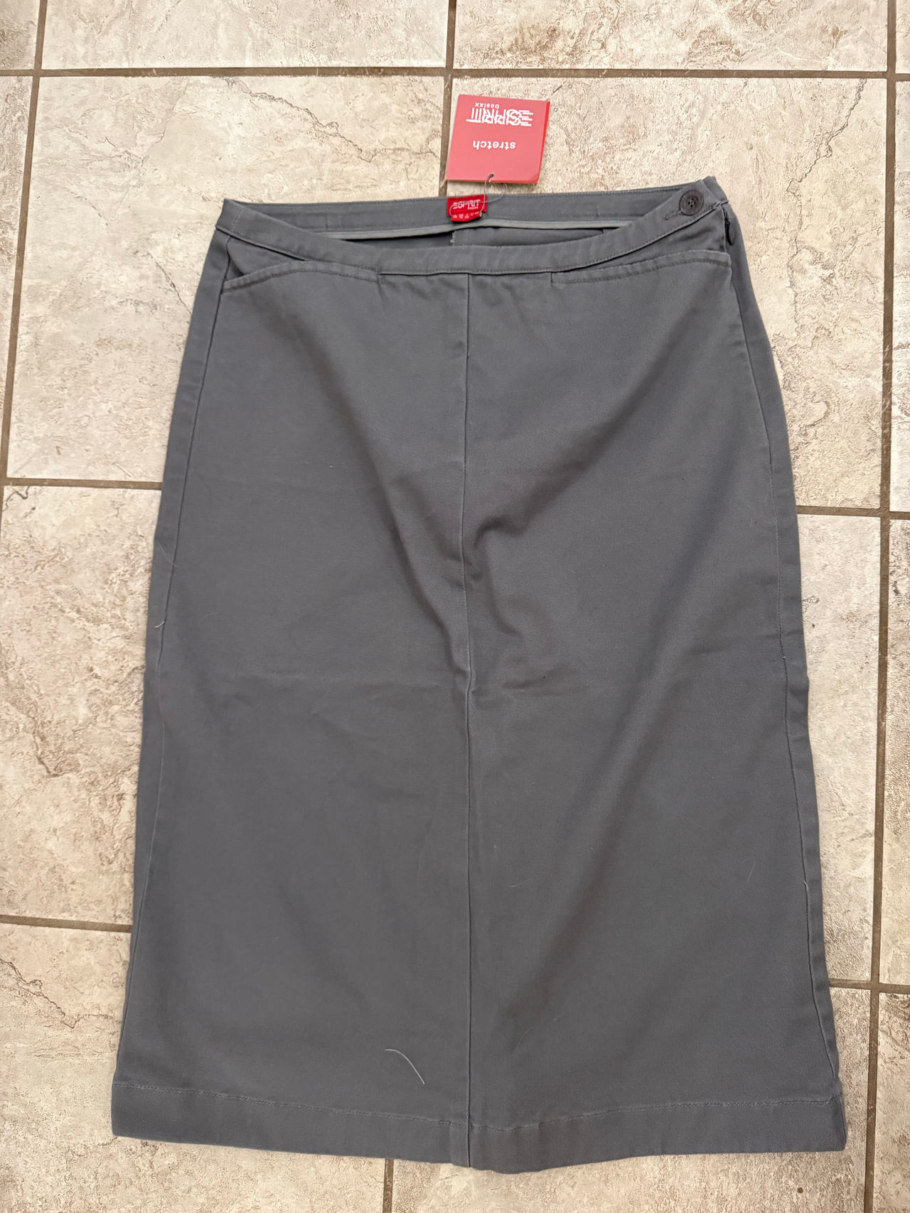Esprit Grey Stretch Midi Skirt
