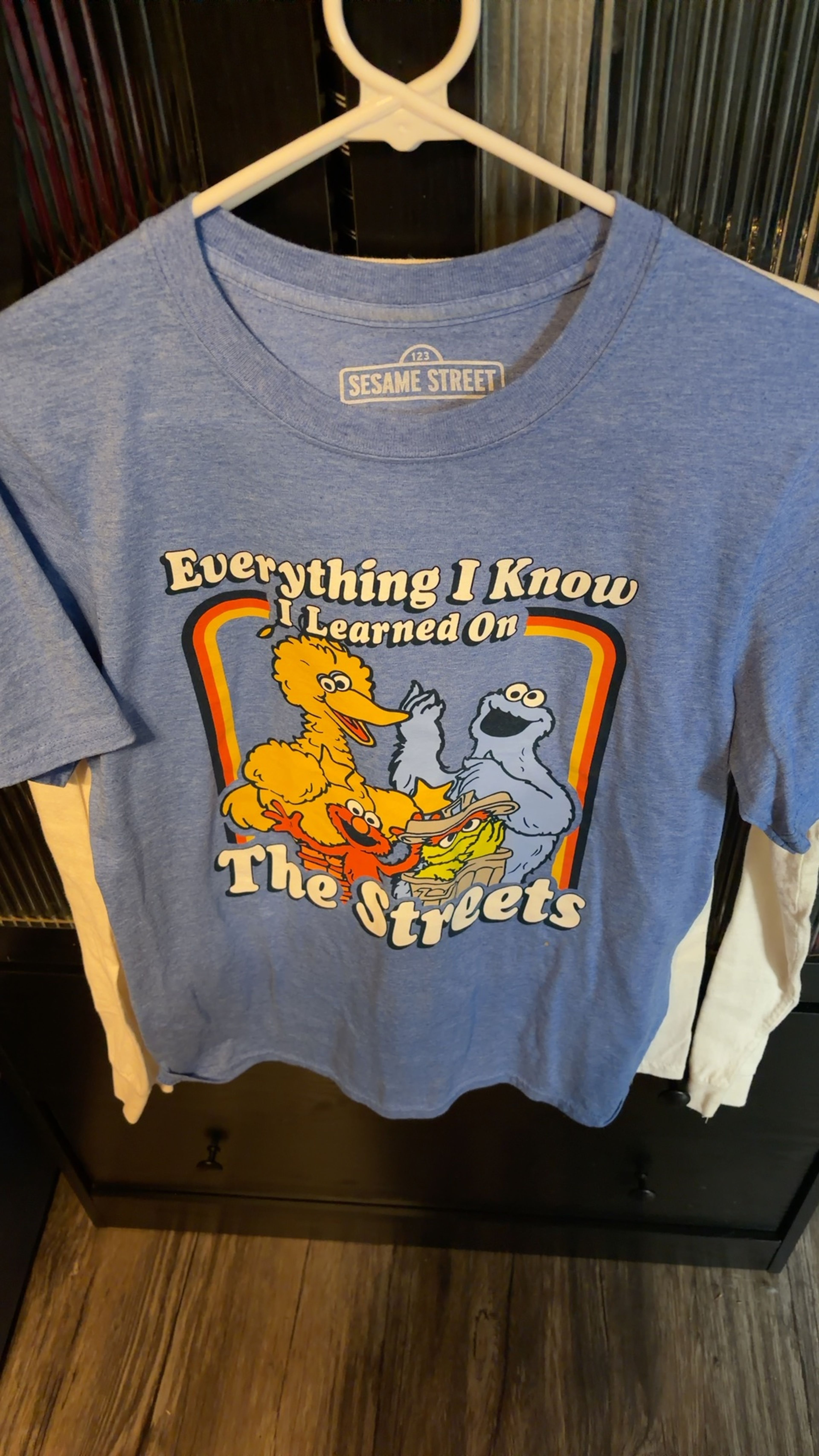 Sesame Street Everything I Know I Learned on The Streets T-Shirt Charcoal Heather