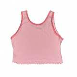 Love & Lazy Days Pink Lace Trim Bow Tank Top - Image 2