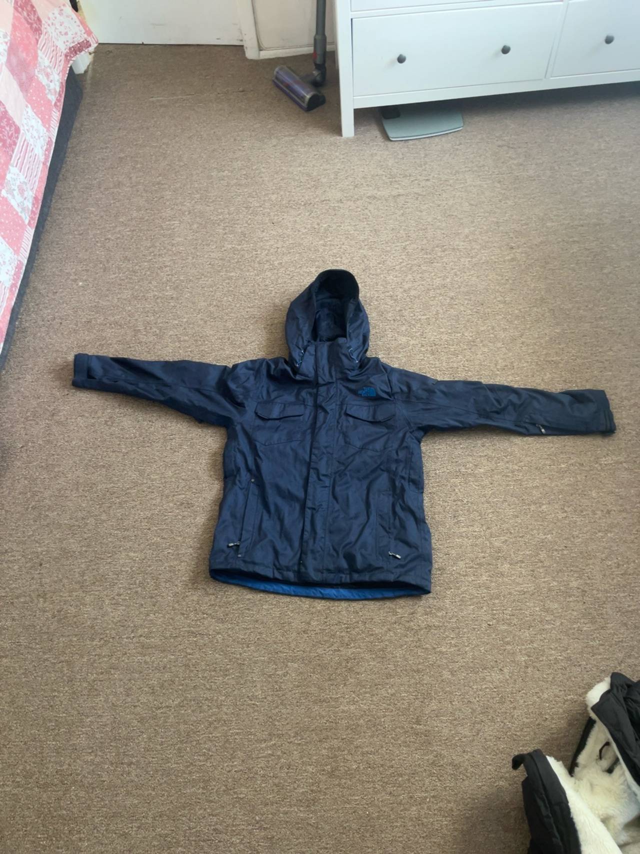 The North Face Men's Gray & Orange Hooded Jacket