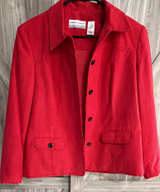Alfred Dunner Red Button Front Jacket with Decorative Stitching  8P - Image 2
