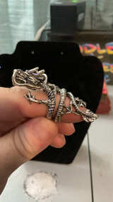 Silver Dragon Wrap Around Finger Ring - Image 3