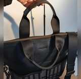 Coach Charles Foldover Plaid Tote Bag Black/Gray - Image 5