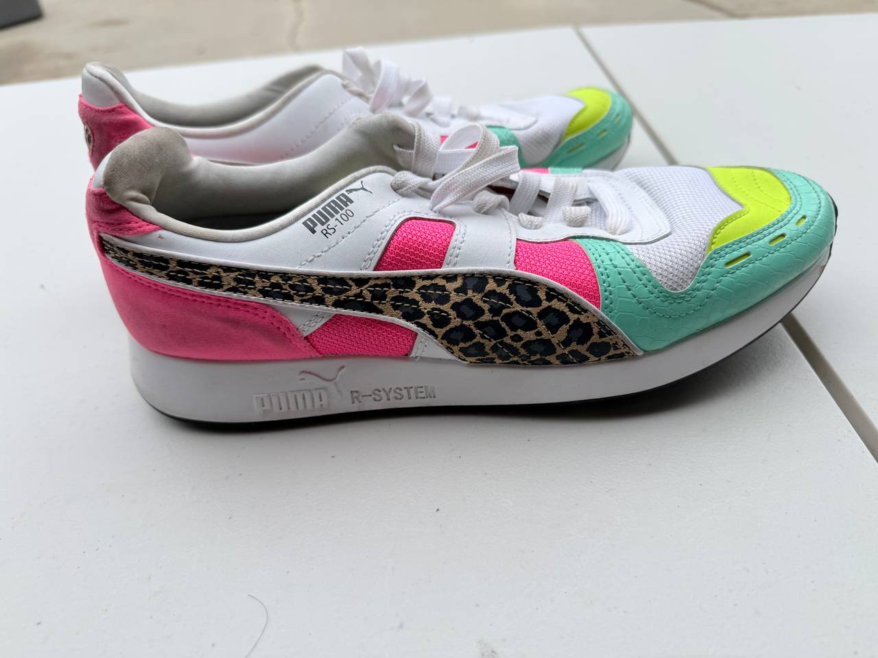 Puma RS-100 Animal Leopard Pink Teal
